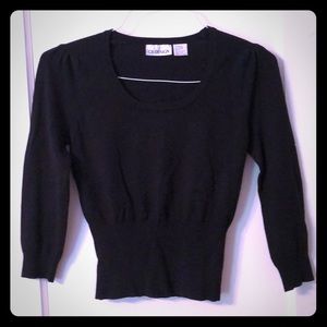 *SOLD* CB Design Black Puff Sleeve Cropped Sweater